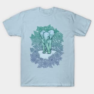 Emerald Elephant in the Lilac Evening T-Shirt